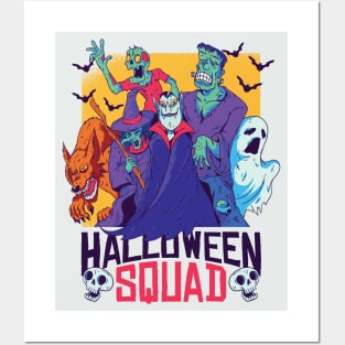 Halloween Monster Squad // Zombie, Witch, Vampire, Ghost, Werewolf, Frankenstein Posters and Art